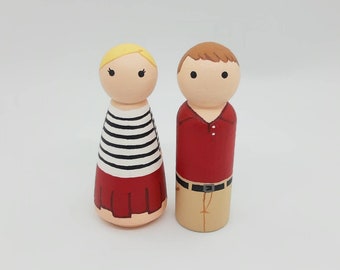 Mr. & Mrs. Peg Doll // Dollhouse Family // Custom Peg Dolls