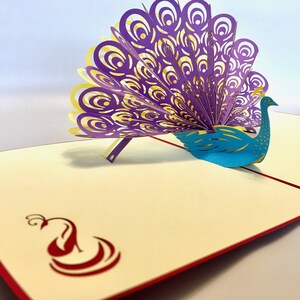 Beautiful Peacock Pop up Card - Etsy