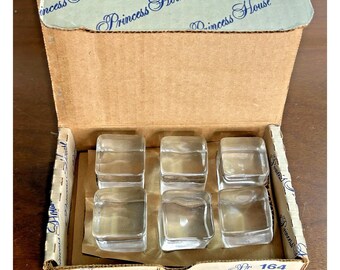 Vintage Princess House # 164 Glaçons en cristal 1-1/4 po., lot de 6, boîte
