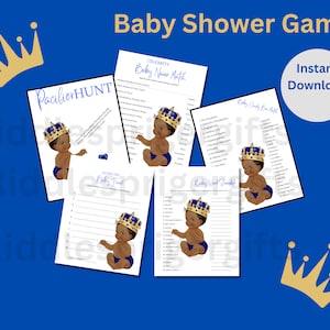 Royal Prince  Baby Shower Game Bundle