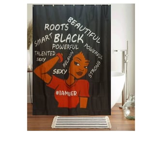 African American Lady Bathroom Shower Curtain
