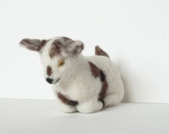 Needle Felted animal ,Felted toy, Felted baby goat,Realistic animal