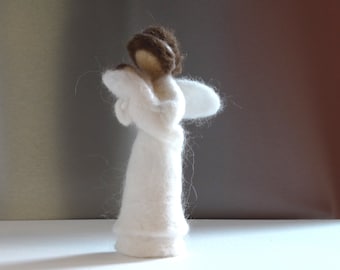 Needle felted fairy,wool waldorf fairy,Winter Fairy,Fairy with baby,Waldorf doll,snow Queen,christmas fairy angel,tree fairy decoration