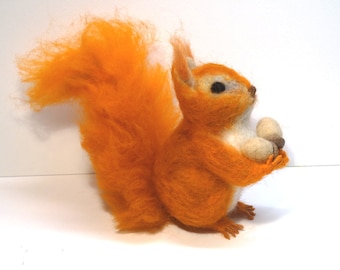 Needle Felted animal, Felted squirrel ,Felted realistic squirrel, Realistic animal