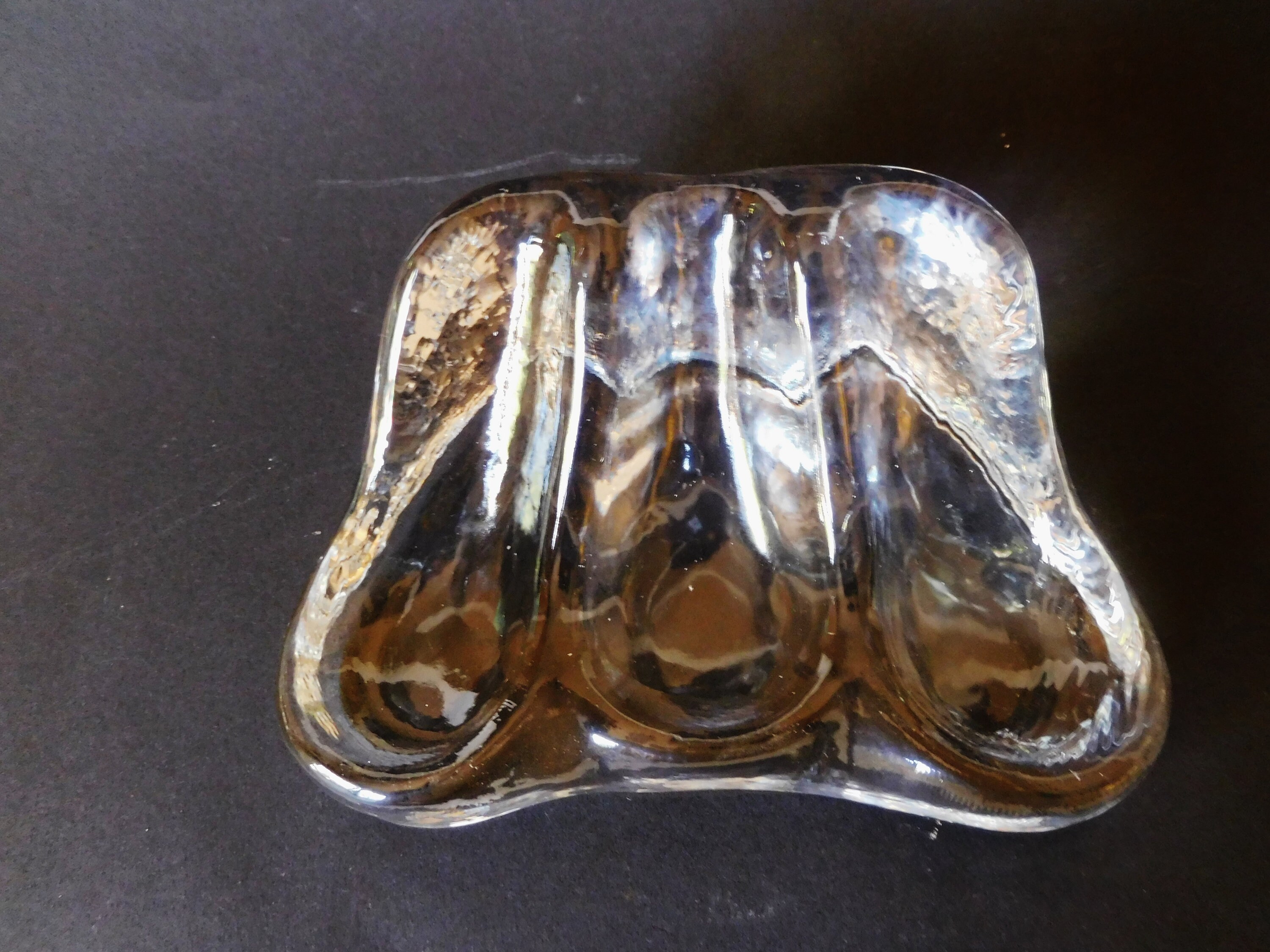 Mid Century Modern Swedish Heavy Glass Pipe Holder/ Rest Stand/ Cigar Holder/ Ashtray Scandinavian. Clear Textured Glass Modernist Piece Mid Century Modern Swedish Heavy Glass Pipe Holder/ Rest Stand/ Cigar Holder/ Ashtray Scandinavian. Clear Textured Glass Modernist Piece
