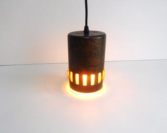 Vintage Copper Pendant Lamp: Amber Glass, Nanny Still for Raak, 1960s