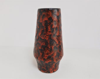 Scheurich  keramik / ceramic vase, black/red, West German Pottery, WGP