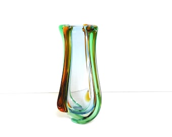 Czech Art Glass "Rhapsody" vase by Frantisek Zemik for Mstisov glasswork, 1960s