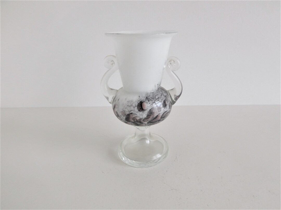 Murano Cased Double Handled Glass Vase, Italy Etsy