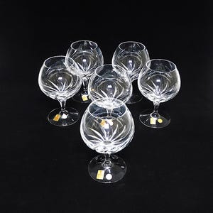 Heavy Set of 6 Nachtmann High Quality of Crystal glass, Brandy  / cognac glasses, hand cut design, Germany