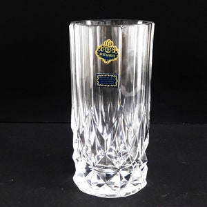 Beyer & Co, hand cut crystal glass vase, Germany