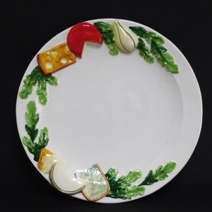 Large Italian ceramic serving dish, hand painted