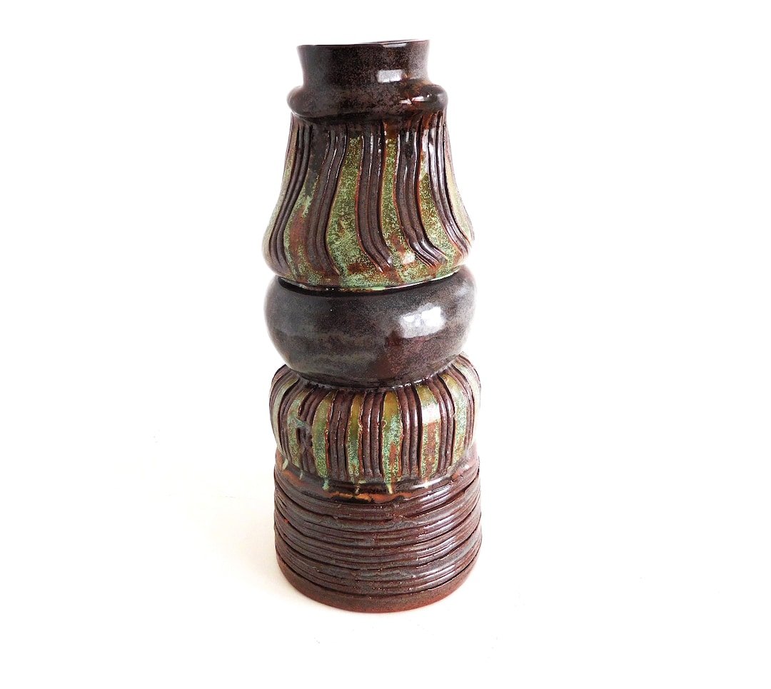 Stunning Signed Studio Art Pottery, Hand Thrown / Handmade Ceramic Vase ...