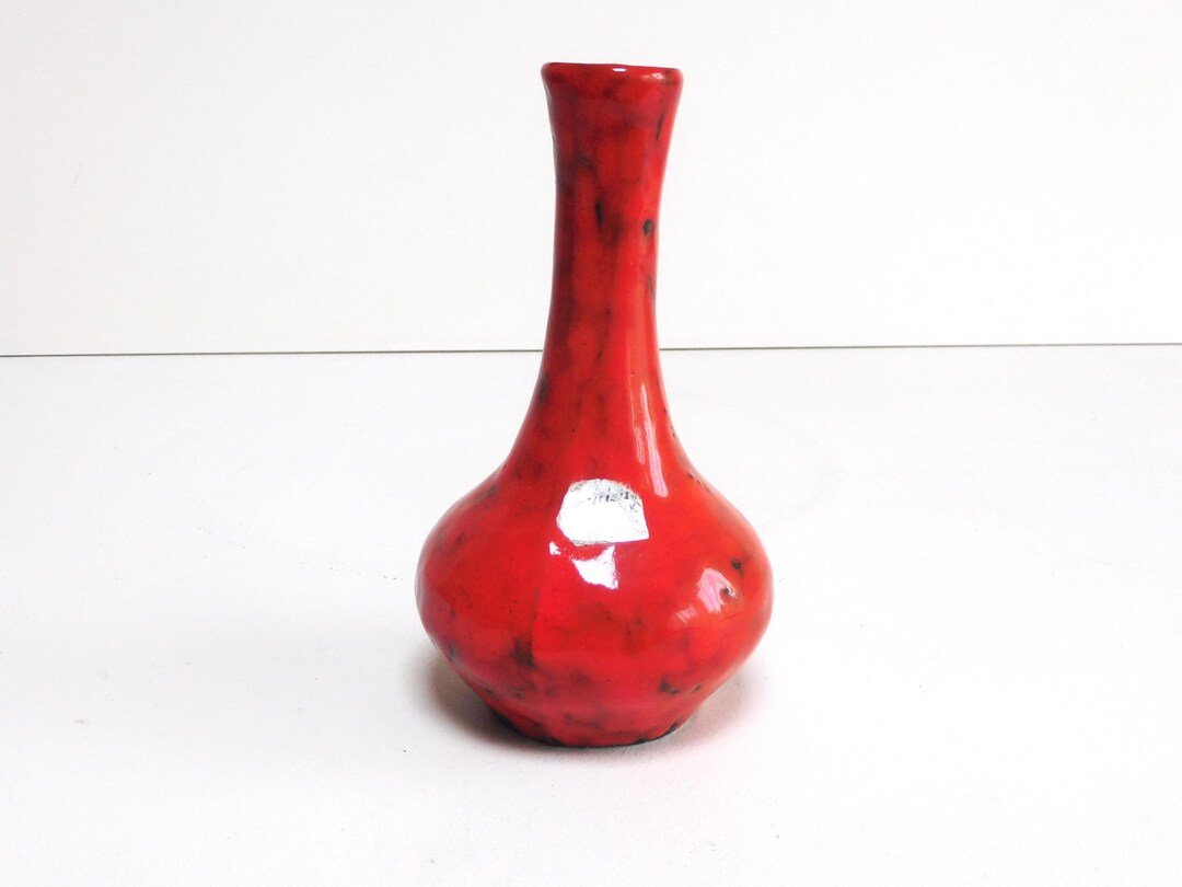 Red Ruhr RRK / Rhein Ruhr Keramik / Ceramic , Red/black, Vase, West German ...