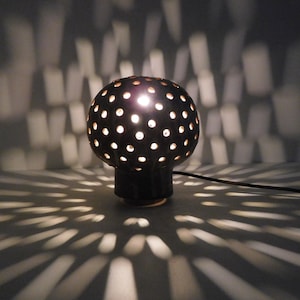 x Hand Made Studio Mushroom ceramic Table Lamp in the style of Maurice Chalvignac.