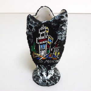 Mid Century, Ceramica Giulianelli,  fat lava vase,  made by Augusto Giulianelli, Italy