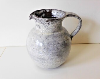 Signed Studio Art handmade ceramic handled vase/pitcher by Elly & Walter Serocka, West German Pottery, WGP