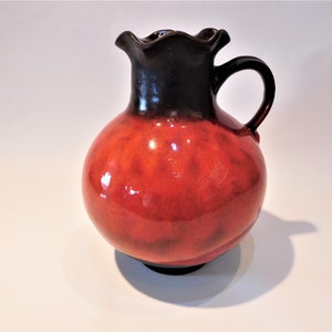 Big Carstens Tönnieshof keramik / ceramic, handled vase, Red and Brown, West German Pottery, WGP
