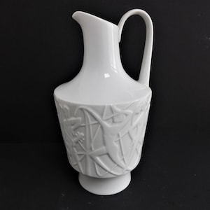 Mid Century Edelstein Bavaria porcelain vase / jug  &quot; Paradise &quot;  Germany 1954