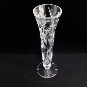 Elegant Nachtmann hand cut crystal footed glass vase,  Germany