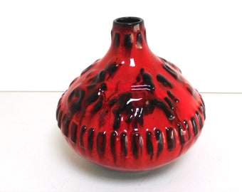 Rare Jopeko keramik / ceramic " chariot " vase, red and black, 509-18, West German Pottery, WGP
