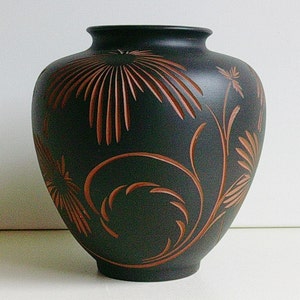Wormser Tera Sigillate ceramic vase, Sgraffito decor, West German Pottery, WGP