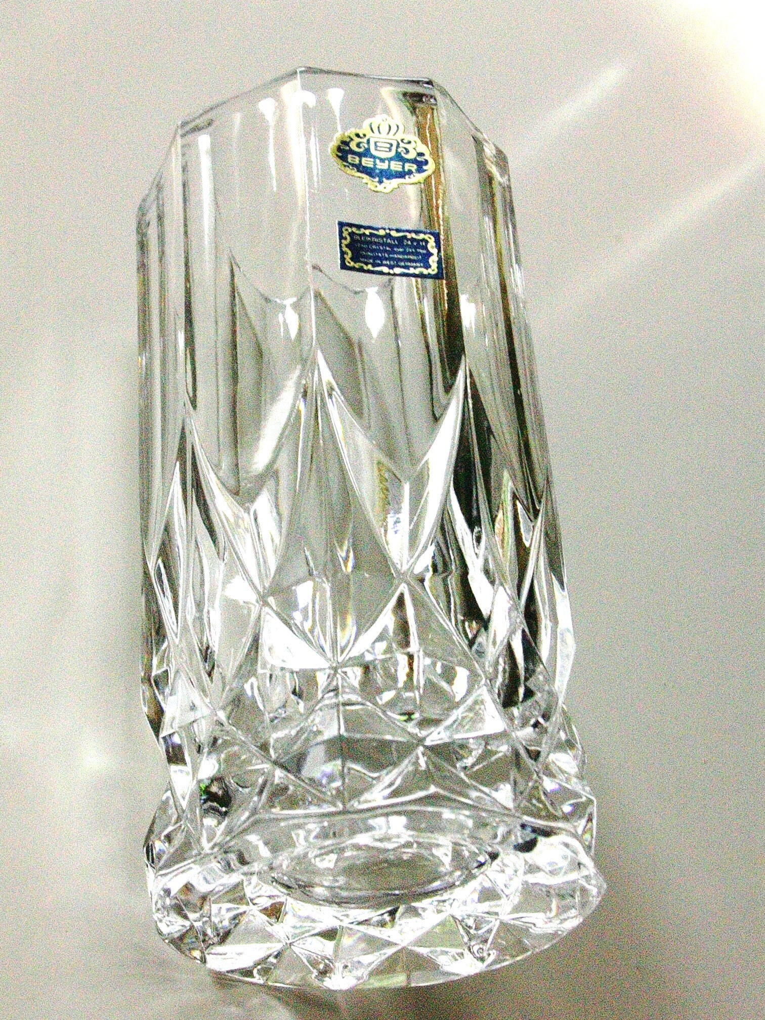 Beyer & Co, Hand Cut Crystal Glass Vase, Germany - Etsy