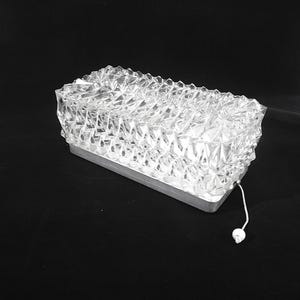 Clear Glass Flush Mount, sconce, wall lamp, lighting, by Limburg glashütte, Germany