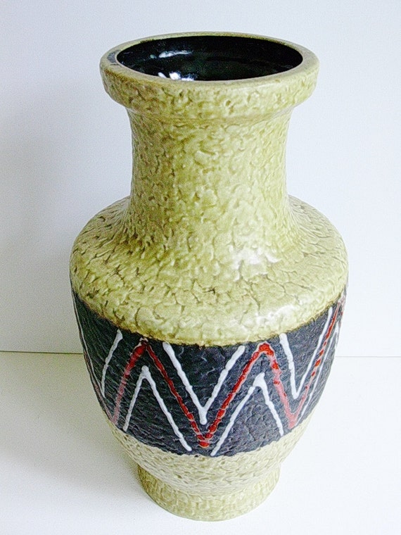 Bay Keramik Ceramic Yellow Floor Vase 570 45 Germany Wgp Etsy