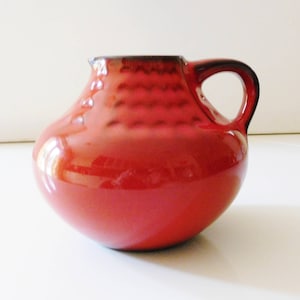 Bückeburg keramik / ceramic handled jug red/black vase, West German Pottery, WGP