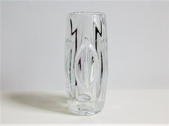 Czech Sklo Union Rosice LENS or BULLET Glass Vase by Rudof