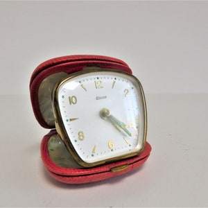 Blessing Travel Wind-up, Alarm Clock, Red / Messing, Germany - Etsy