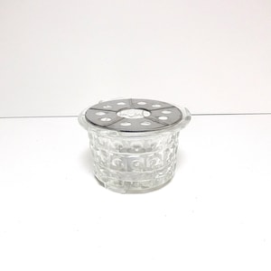 Glass,  food warmer / rechaud / tea warmer, solid heavy glossy glass, West Germany