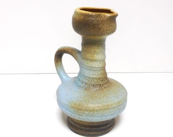 Dutch Vest Gouda van Woerden ceramic handmade studio  handled vase.