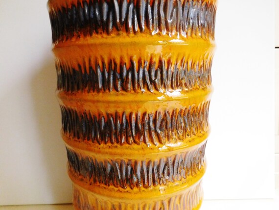 Stunning Jasba Ceramic Keramik Floor Vase 1528 40 Orange Etsy