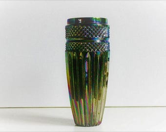 LGW, Leinauer Glaswaren, Iridescent crystal glass vase, Germany