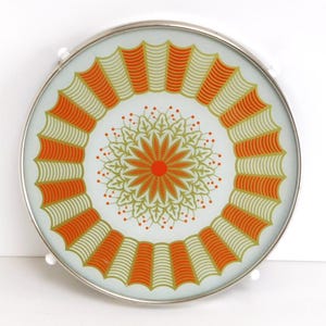 Rotating cake / pie plate, glass and metal, 1950s, West Germany