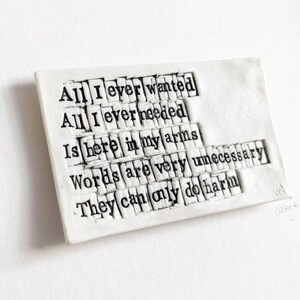 depeche mode - &#39;enjoy the silence&#39;  Words in Porcelain - Art tile.