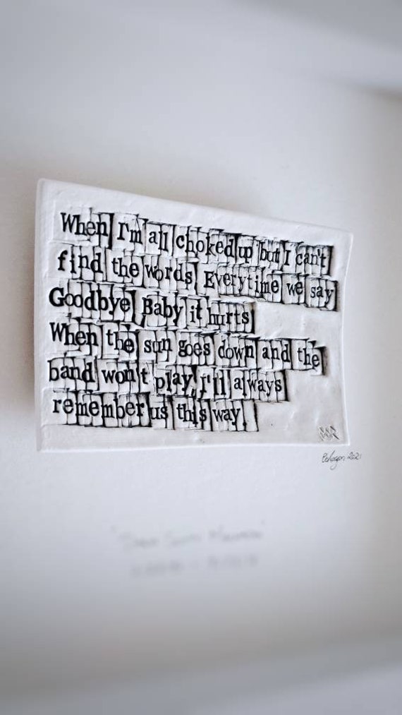 Always Remember Us This Way Words in Porcelain UK