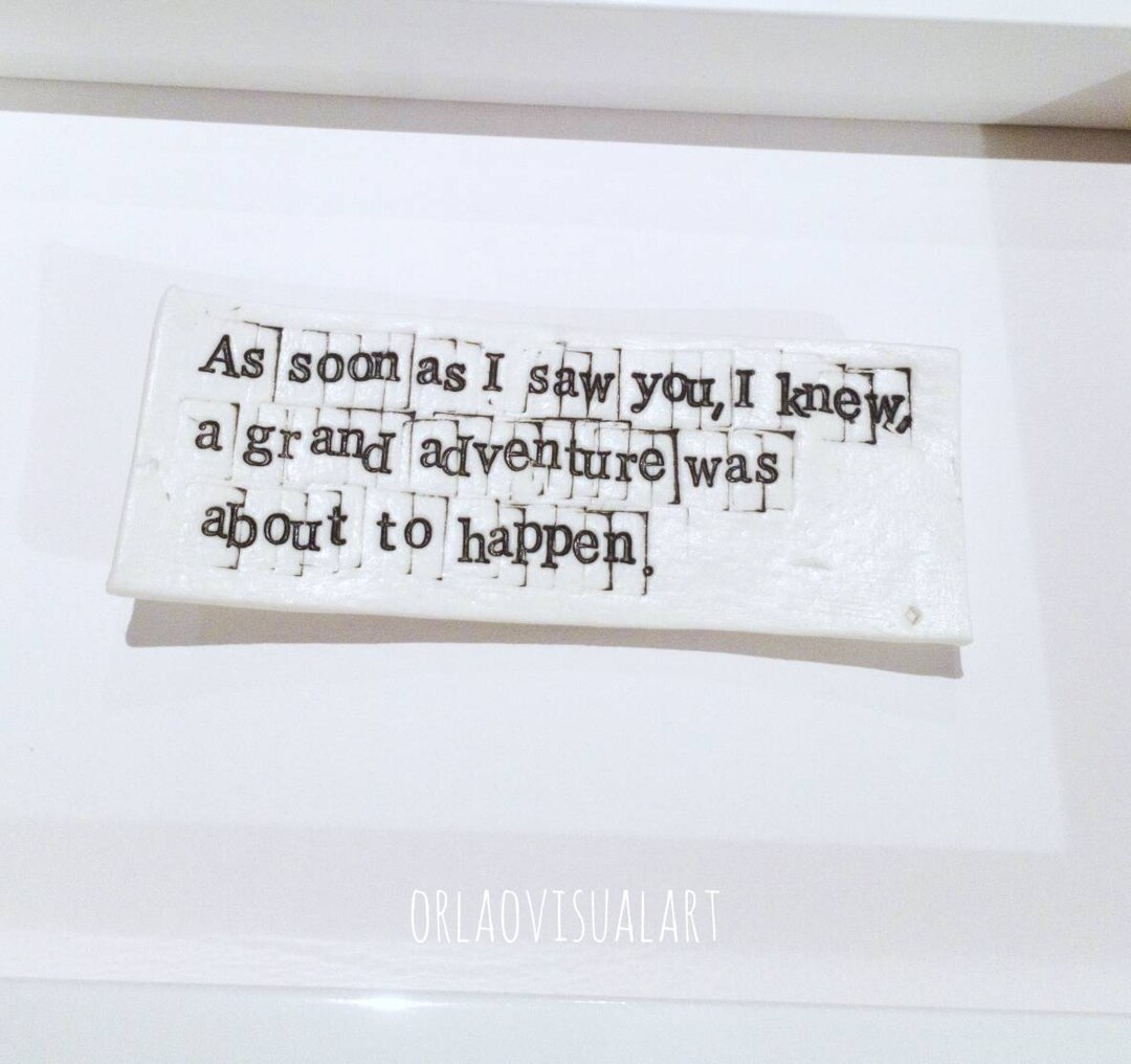 As Soon as I Saw You, I Knew a Grand Adventure Was About to Happen