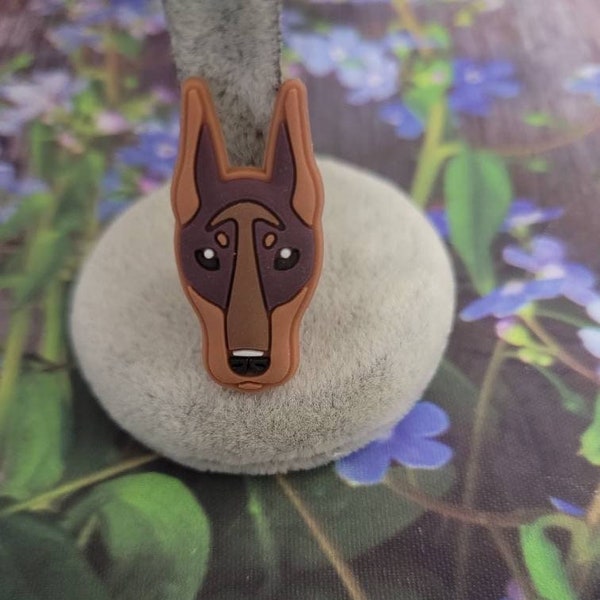 Brown Doberman Pinscher shoe charm (Original design)