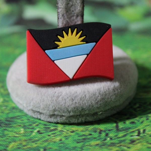 Wavy Antigua flag shoe charm