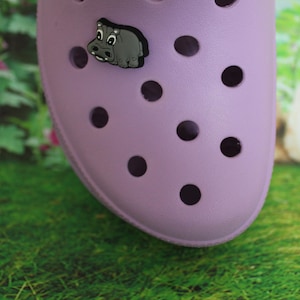 Baby Gray hippo shoe charm for clogs