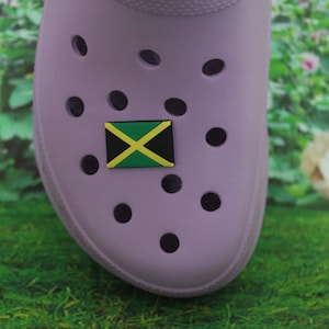 Medium size Jamaica flag shoe charm for clogs. Approx 1 inch long