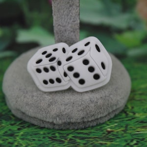 White and Black Rolling dice shoe charm (Thin charm)