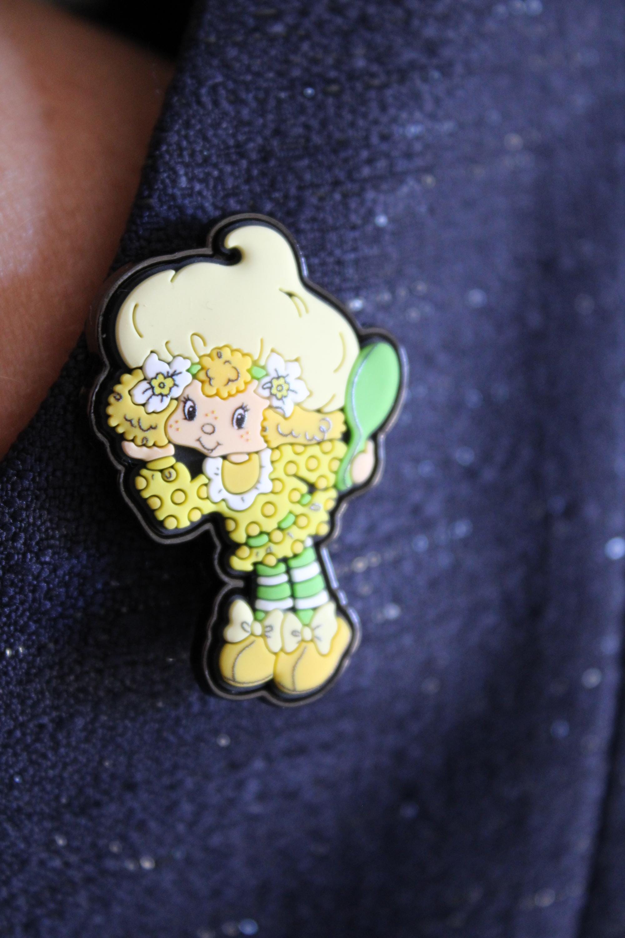 Vintage Lemon Meringue Brooch Pin – 80s Strawberry Shortcake