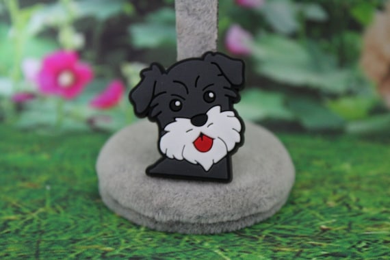 Gray and White Schnauzer Dog Shoe Charm Original Design Updated