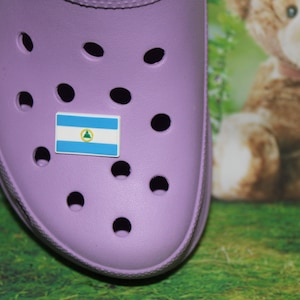 Light Blue Nicaragua flag shoe charm for clogs (Original design)