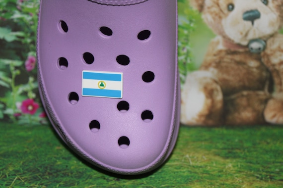 Light Blue Nicaragua Flag Shoe Charm for Clogs (original Design