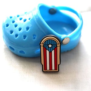 Puerto Rican Flag Shoe Charm | Arch Style PVC Accessory | Fits Clog Shoes or Bracelets | BPA-Free | Eco-Friendly Material | Fast Shipping